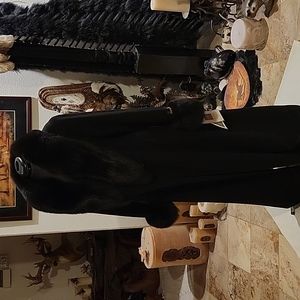 Marvin Richards lambswool fur trim coat